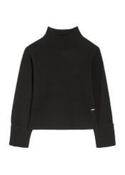 Black women's wool sweater SWEDT-0244-99(Z25), front product view on white background.