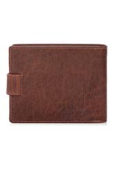 Men's leather wallet in cognac color PORMS-0691-1H(W26), product view from the back on a white background.