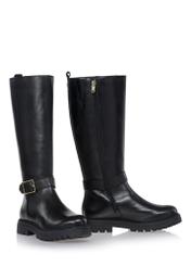 Women's black leather boots BUTYD-1011-99(Z23)-04