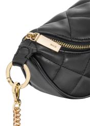 Black quilted women's handbag TOREC-1091-99(Z25), close-up of the product detail on a white background.