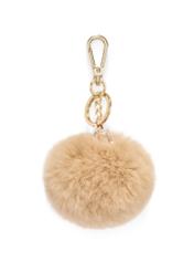 Mustard pompom keychain BRELOK-117A-2D(Z26), front product view on white background.