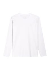 Men's white cotton longsleeve LSLMT-0013-0A(Z26) - front product view, on a white background.