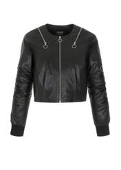 Women's leather jacket with creases KURDS-0350-5339(W22)-04