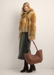 Light brown women's shopper bag TOREC-1296-3D(Z26)