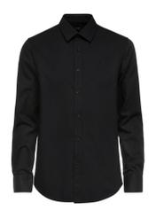 Black cotton men's shirt KOSMT-0332-99(Z24)-01