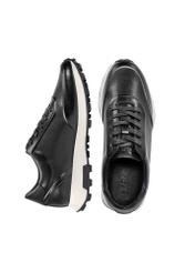 Black leather men's sneakers BUTYM-0493-99(W25)-06
