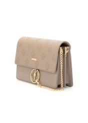Dark beige women's handbag with monogram TOREC-0536-1K(W26), diagonal product view on a white background.