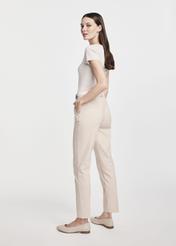 Beige women's pleated trousers SPODT-0090-82(W25)-04