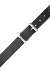 Leather black men's belt PASMS-0167C-99(W25)-03