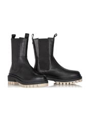 Women's black leather boots BUTYD-0949A-98(Z23)-02