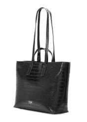 Black women's shopper handbag TOREC-1204-9G(W26), diagonal product view on a white background.