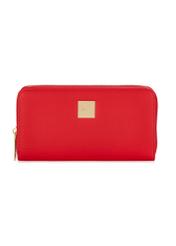 Large red women's wallet with logo POREC-0368-42(W24)-01