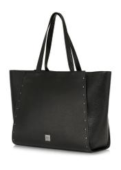 Women's black leather shopper bag TORES-1035-99(Z24)-03