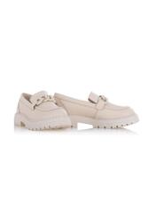 Beige leather women's moccasins BUTYD-1107-80(Z24)-02