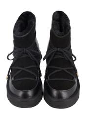 Black women's snow boots BUTYD-1221-9J(Z26), front product view on white background.