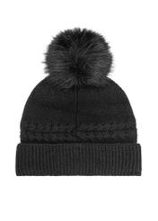 Warm winter hat for women black CZADT-0186-99(Z24)-02