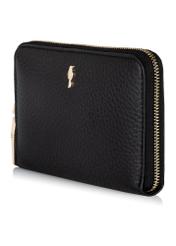 Women's black leather wallet PORES-0898-99(Z23)-02