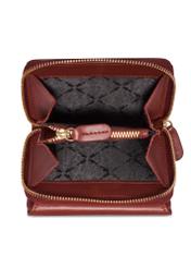 Small women's leather wallet in red color PORES-1025-3D(Z26), product view inside on white background.