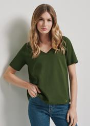 Dark green Women's basic T-shirt TSHDT-0120-55(W24)-01