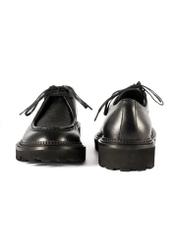Black men's leather shoes BUTYM-0524-9I(Z26), front product view on white background.