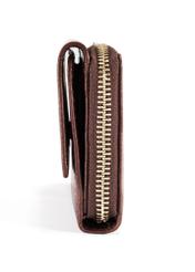 Medium brown women's wallet PORES-0965-89(Z25), product view from the side on a white background.