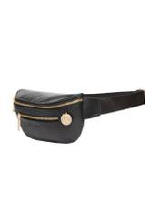 Black women's waist bag TOREC-1338-99(Z26) - diagonal view of the product, on a white background.