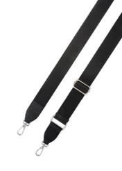 Women's leather handbag in black color TORES-1206-9I(W26), view of the product strap on a white background.