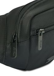 Black men's waist bag TORMN-0365-99(Z25) - close-up of the detail on a white background.