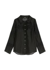 Black women's lyocell shirt KOSDT-0194-99(Z26), front product view on white background.