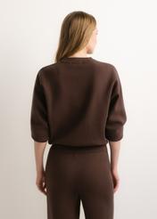Dark brown women's viscose sweatshirt BLZDT-0117-1I(Z26)