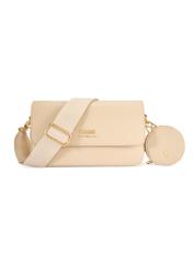 Small cream women's handbag TOREC-1171-0B(W26), product view from the front on a white background.