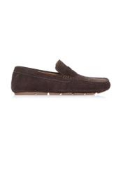 Brown leather men's moccasins BUTYM-0429-90(W24)-01