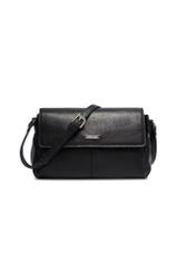Black small leather handbag TORES-1351-99(Z26), front product view on light background.