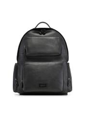 Men's black leather backpack TORMS-0526-99(Z26) - front product view, on white background.