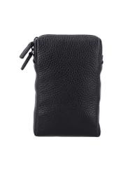 Black leather pouch PORMS-0722-99(Z26), back view of the product on a white background.