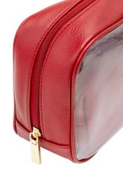 Large red two-piece women's cosmetic bag TOREC-0874A-41(Z25), close-up of the product detail on a white background.