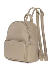 Beige women's backpack made of imitation leather TOREC-1014-81(W25)-02