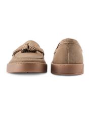 Men's cool beige moccasins BUTYM-0531-1K(W26), front and back view of the product on a white background.
