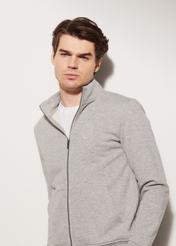 Grey men's zip-up sweatshirt BLZMT-0044-91(W23)-01