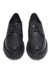 Black leather women's shoes BUTYD-1310-99(Z26), front product view on white background.