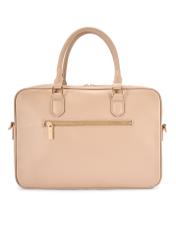 Beige women's laptop bag TOREC-1209-1B(W26), product view from the back on a white background.