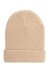 Beige women's hat with gold thread CZADT-0031A-81(Z25), back view of the product on a white background.