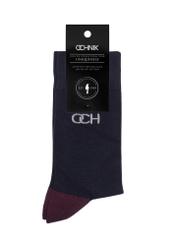 Long navy blue men's socks SKAMT-0155A-69(Z24)-02