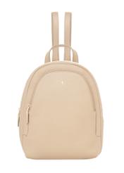Beige leather women's backpack TORES-1355-1B(Z26). Front view on a white background.