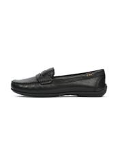 Black leather women's loafers BUTYD-1054A-99(W25)-04
