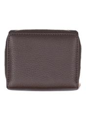 Brown leather women's wallet PORES-0802R-1I(Z26), back view of the product on a white background.