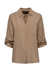 Dark beige women's shirt KOSDT-0157-82(W25)-01