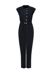 Navy blue long women's jumpsuit KOBDT-0007-69(W24)-05