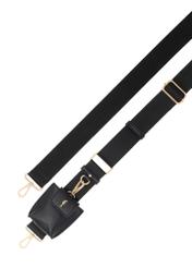 Black women's shoulder bag TOREC-1255-99(Z26). View of the strap on a white background.