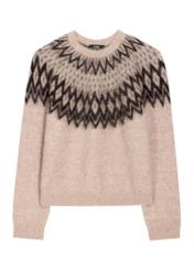 Women's cool beige sweater with wool SWEDT-0284-1J(Z26), front view of the product on a white background.